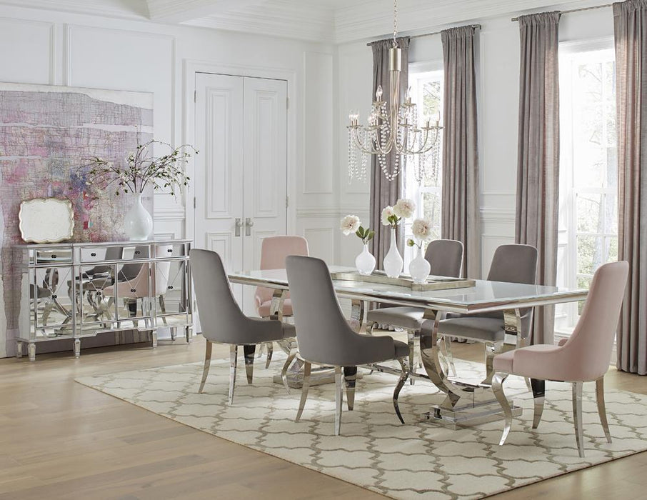 Antoine Upholstered Demi Arm Dining Side Chairs (Set of 2) - Furniture Stars (Chicago, IL)