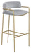 Comstock Upholstered Low Back Stool Grey and Gold - Furniture Stars (Chicago, IL)