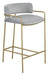 Comstock Upholstered Low Back Stool Grey and Gold - Furniture Stars (Chicago, IL)