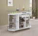 Gideon Crescent Shaped Glass Top Bar Unit with Drawer - Furniture Stars (Chicago, IL)