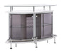 Gideon Crescent Shaped Glass Top Bar Unit with Drawer - Furniture Stars (Chicago, IL)