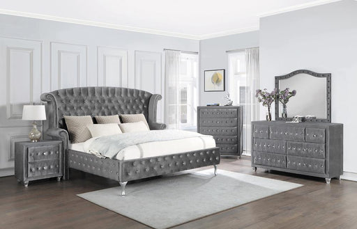 Deanna Queen Tufted Upholstered Bed Grey - Furniture Stars (Chicago, IL)