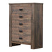 Frederick 5-drawer Chest Weathered Oak - Furniture Stars (Chicago, IL)