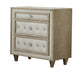 Antonella 3-drawer Upholstered Nightstand Ivory and Camel - Furniture Stars (Chicago, IL)
