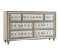 Antonella 7-drawer Upholstered Dresser Ivory and Camel - Furniture Stars (Chicago, IL)