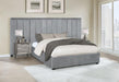 Arles Queen Vertical Channeled Tufted Bed Grey - Furniture Stars (Chicago, IL)