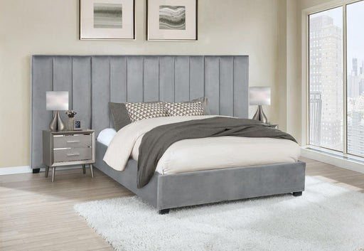 Arles Queen Vertical Channeled Tufted Bed Grey - Furniture Stars (Chicago, IL)