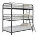Garner Triple Twin Bunk Bed with Ladder Gunmetal - Furniture Stars (Chicago, IL)