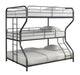Garner Triple Full Over Twin Over Full Bunk Bed with Ladder Gunmetal - Furniture Stars (Chicago, IL)