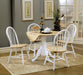 Allison Drop Leaf Round Dining Table Natural Brown and White - Furniture Stars (Chicago, IL)
