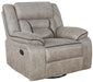 Greer Upholstered Tufted Back Glider Recliner - Furniture Stars (Chicago, IL)