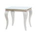 Luna Square End Table White and Chrome - Furniture Stars (Chicago, IL)
