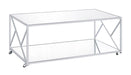 Provins 3-piece Occasional Table Set Clear Mirror and Chrome - Furniture Stars (Chicago, IL)