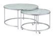 Lynn 2-piece Round Nesting Table White and Chrome - Furniture Stars (Chicago, IL)