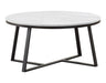 Hugo Round Coffee Table White and Matte Black - Furniture Stars (Chicago, IL)