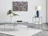 Cadee Round Glass Top Coffee Table White and Chrome - Furniture Stars (Chicago, IL)