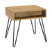 Fanning Square End Table with Open Compartment Golden Oak and Black - Furniture Stars (Chicago, IL)