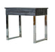 Baines Square 1-drawer End Table Dark Charcoal and Chrome - Furniture Stars (Chicago, IL)