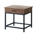 Byers Square 1-drawer End Table Brown Oak and Sandy Black - Furniture Stars (Chicago, IL)