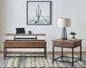 Byers Black Coffee Table with Hidden Storage Brown Oak and Sandy Black - Furniture Stars (Chicago, IL)