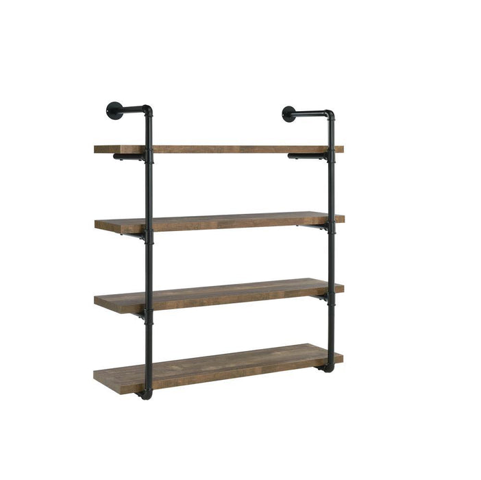 Elmcrest 40-inch Wall Shelf Black and Grey Driftwood - Furniture Stars (Chicago, IL)