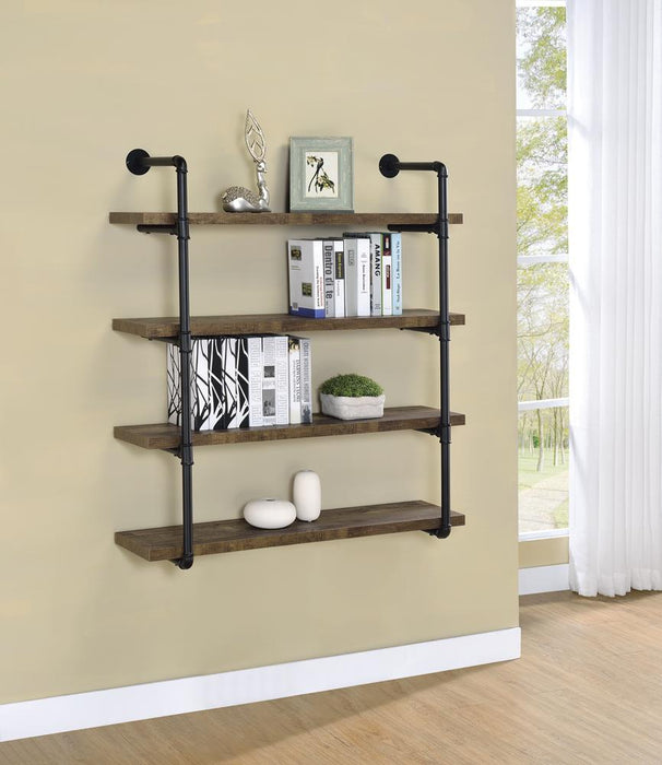 Elmcrest 40-inch Wall Shelf Black and Grey Driftwood - Furniture Stars (Chicago, IL)