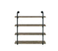 Elmcrest 40-inch Wall Shelf Black and Rustic Oak - Furniture Stars (Chicago, IL)