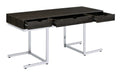 Noorvik 3-drawer Writing Desk Dark Oak and Chrome - Furniture Stars (Chicago, IL)