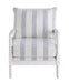 Blanchett Upholstered Accent Chair with Spindle Accent White and Navy - Furniture Stars (Chicago, IL)