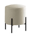 Basye Round Upholstered Ottoman Beige and Matte Black - Furniture Stars (Chicago, IL)