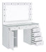Percy 7-drawer Glass Top Vanity Desk with Lighting White - Furniture Stars (Chicago, IL)