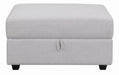 Cambria Upholstered Square Storage Ottoman Grey - Furniture Stars (Chicago, IL)