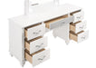 Barzini 7-drawer Vanity Desk with Lighted Mirror White - Furniture Stars (Chicago, IL)