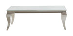 Luna Rectangle Coffee Table White and Chrome - Furniture Stars (Chicago, IL)