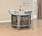 Dallas 2-shelf Curved Home Bar Silver and Frosted Glass (Set of 3) - Furniture Stars (Chicago, IL)