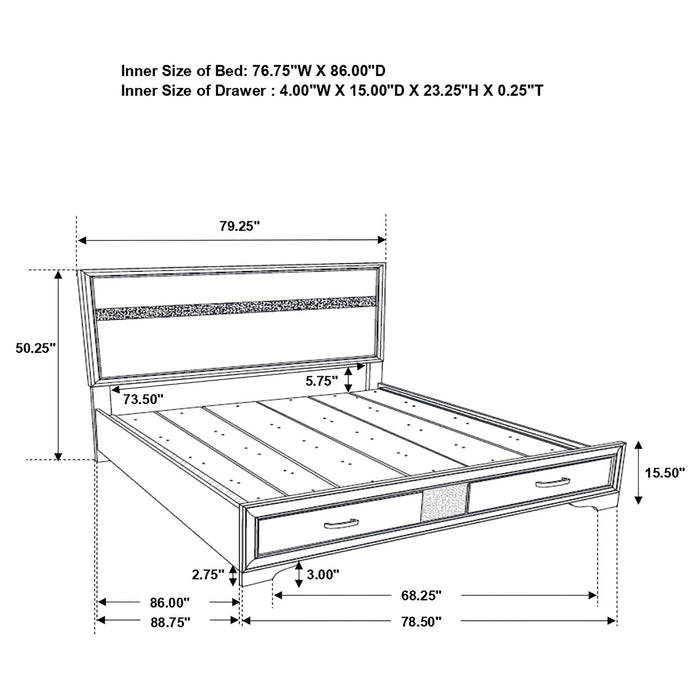 Miranda Panel Platform Storage Bed - Furniture Stars (Chicago, IL)