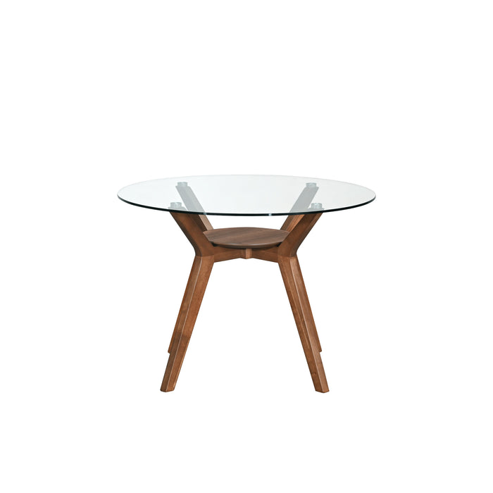 Oscar Dining Table Base For Glass Top Table-Walnut