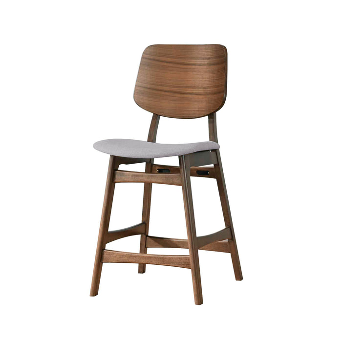 Oscar Counter Chair With Dk Gray Cushion-Walnut