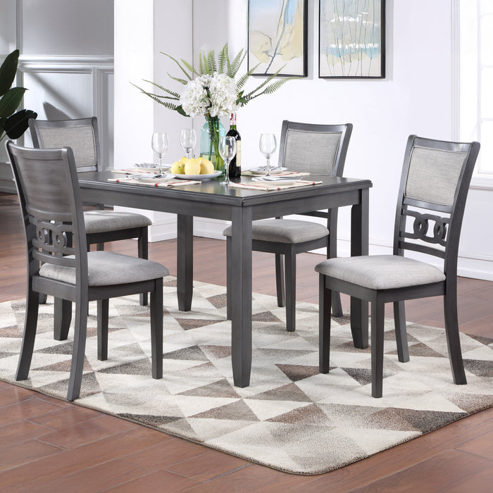 Gia 5 Pc 48" Rectangle Dining Table & 4 Chairs-Gray