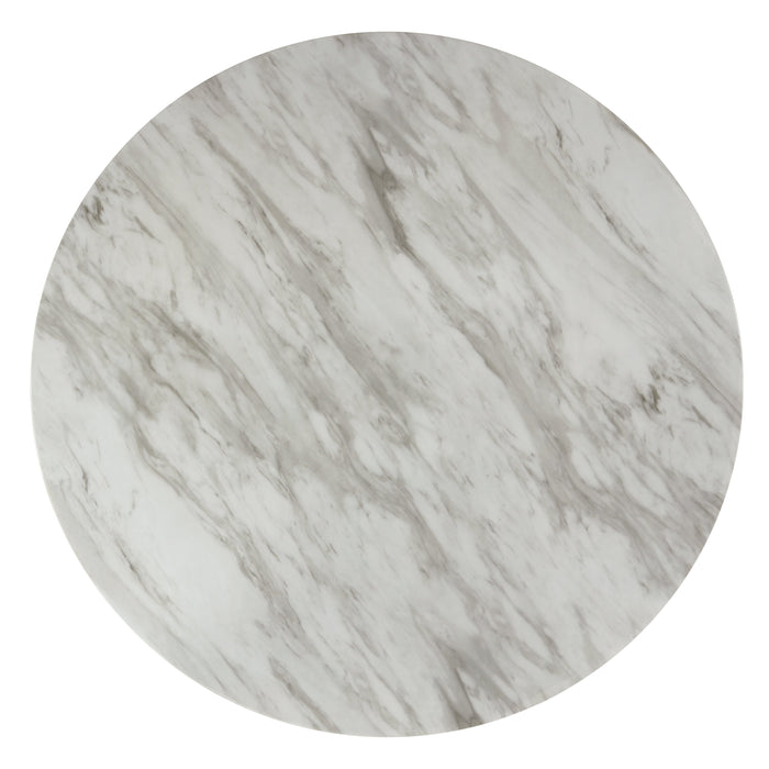 Celeste 42" Round Counter Table-Espresso/Faux Marble