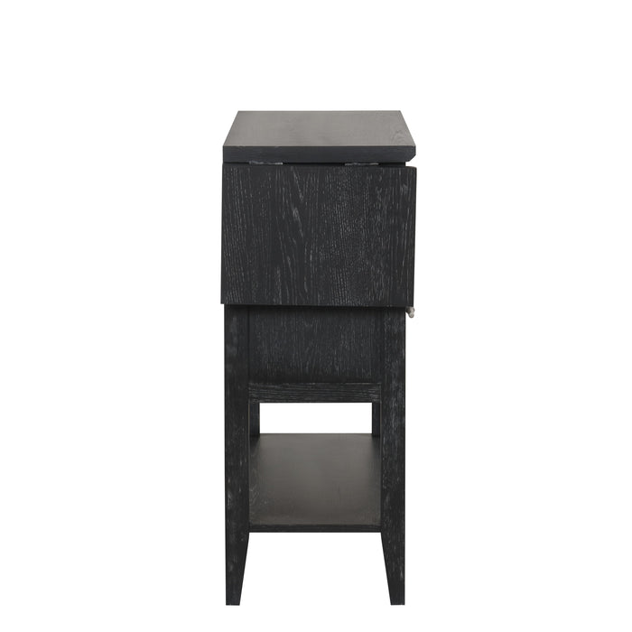 Sable Crest Drop Leaf Server-Black