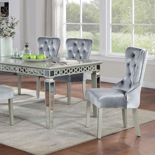 ADALIA Dining Table, Silver - Furniture Stars (Chicago, IL)