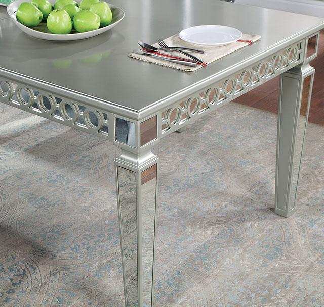 ADALIA Dining Table, Silver - Furniture Stars (Chicago, IL)