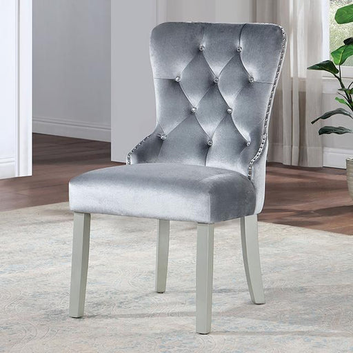 ADALIA Wingback Chair (2/CTN), Silver/Dark Gray - Furniture Stars (Chicago, IL)