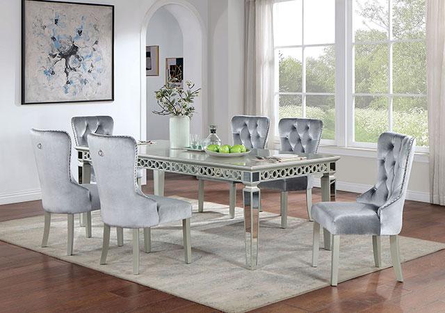 ADALIA Dining Table, Silver - Furniture Stars (Chicago, IL)