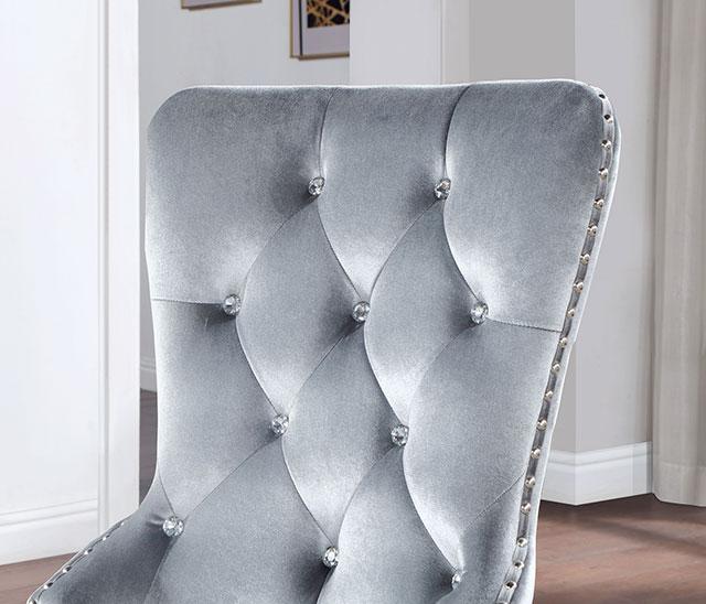 ADALIA Wingback Chair (2/CTN), Silver/Dark Gray - Furniture Stars (Chicago, IL)