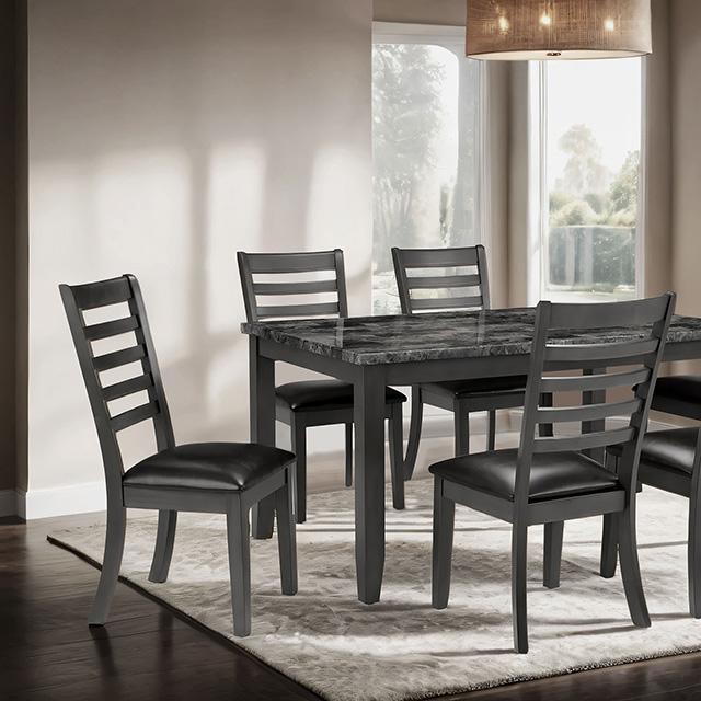 Adia 7 Pc Dinning Table Set Grey & Brown - Furniture Stars (Chicago, IL)
