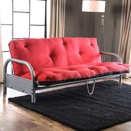 Aksel Black/Red Futon Mattress, Black, Red & Gray - Furniture Stars (Chicago, IL)