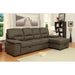 ALCESTER Brown & Gray Sectional w/ Sleeper, Ash - Furniture Stars (Chicago, IL)