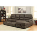 ALCESTER Brown & Gray Sectional w/ Sleeper, Ash - Furniture Stars (Chicago, IL)